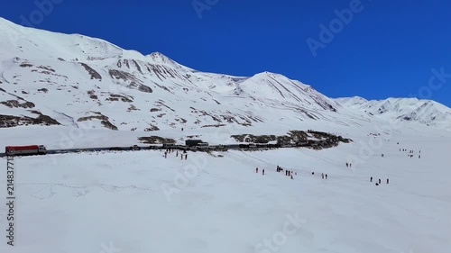 Snow-Capped Baralacha La Pass, Himalayas with Busy Mountain Highway | 4K Cinematic Drone Aerial