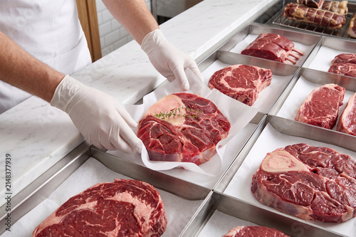 Jarret de boeuf en boucherie