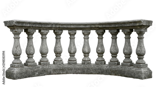 Stone Balustrade Curved Railing on a transparent background PNG image
