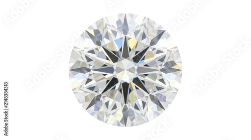 Round brilliant cut diamond gemstone on a transparent background PNG file