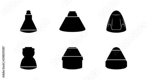 Space Capsule Icons, Rocket Ship Designs, Futuristic Vehicle Silhouettes, Vector Set