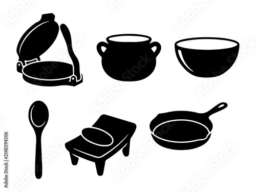 Premium Mexican Cuisine & Street Food Silhouette Icon Collection