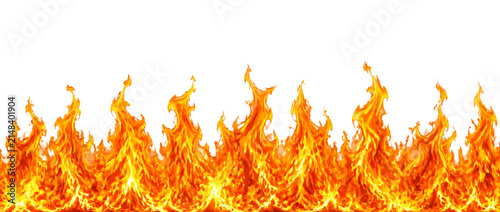 Vibrant, intense fire with dynamic flames and heat waves isolated on transparent background