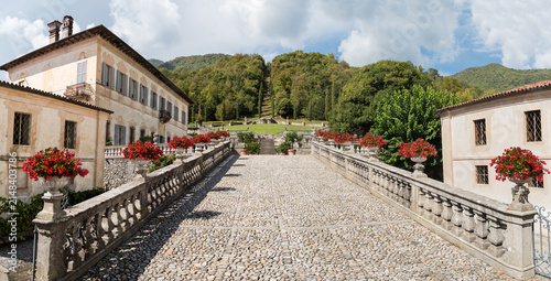 The historic gardens of Villa Della Porta Bozzolo in Casalzuigno, province of Varese, Lombardy, Italy.