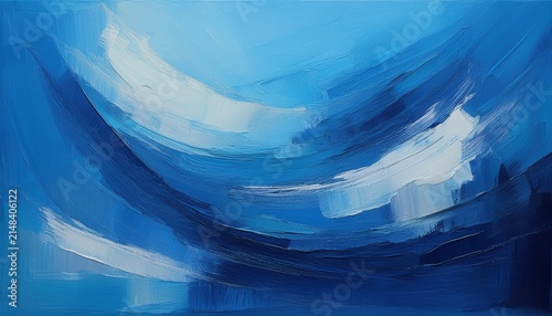 Blue Canvas Painting Abstract Background