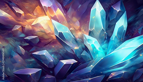 Mystical Abstract Crystal Texture Background Generative Ai