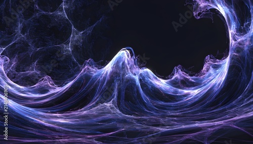 Glowing blue and purple abstract wave patterns