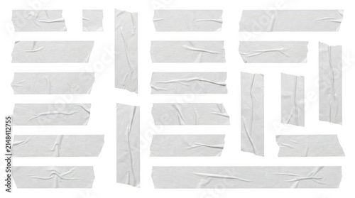Set of various grey sticky paper tape strips isolated on white background isolated on transparent background