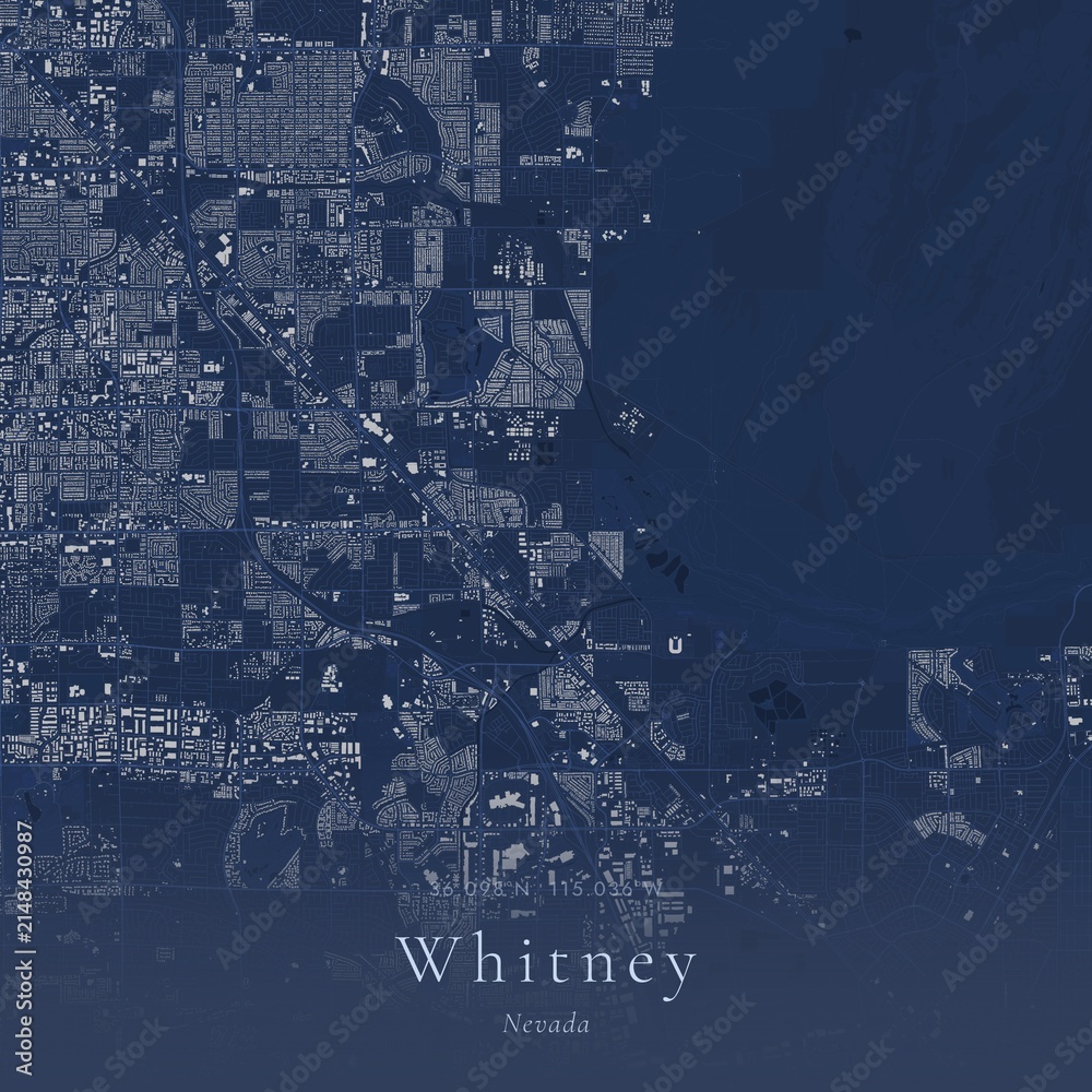 Obraz premium Blueprint Map of Whitney, United States | Architectural Line Art Poster