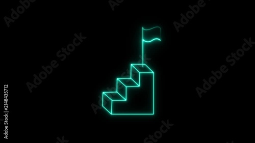 Business concept of victory, success, goal achiever, win, best worker, top employee and leadership. Success Milestone, Goal Completion Concept, Digital Growth Icon