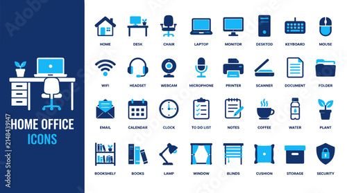 Home Office Icon Set Main Subject.