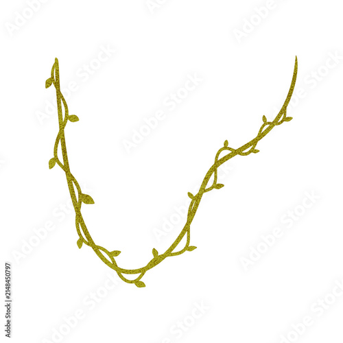 Vine creeping leaves element decoration illustration 