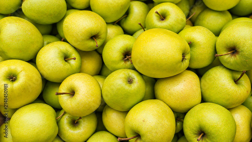 Fresh Green Apples Backgroun - Organic Granny Smith Fruit Texture