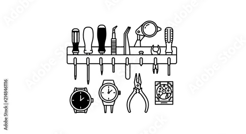 Watchmaker Repair Tool Kit and Watch Parts