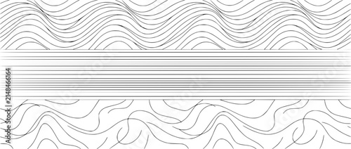 Abstract line art background with wavy and straight patterns, isolated
