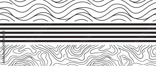 Abstract Line Patterns: Waves, Stripes, Topography - Isolated Graphics