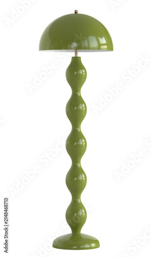 Mid century floor lamp isolated on a white background