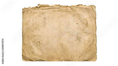 Parchment sheet with vintage textured edges parchment background material document crinkled scratched yellowed