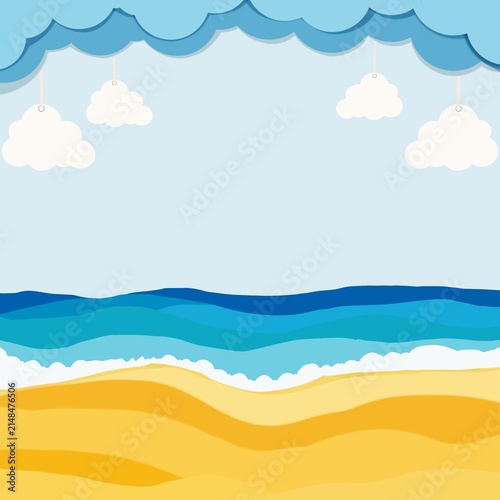 vector illustration of a beach