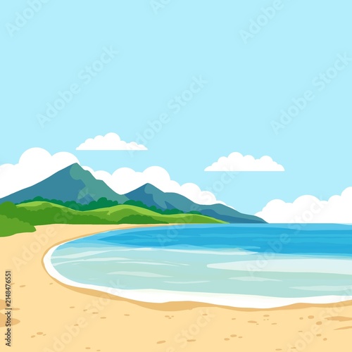 tropical beach with blue sky