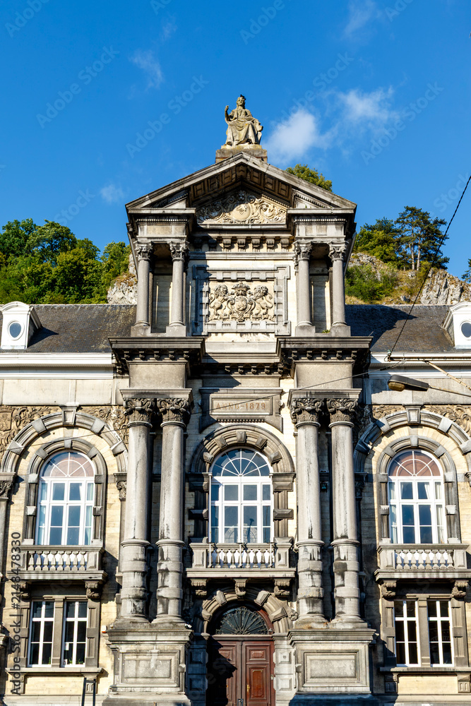 Obraz premium Facade of the Court house, Rue de Palais de Justice in Dinant, Belgium, Europe