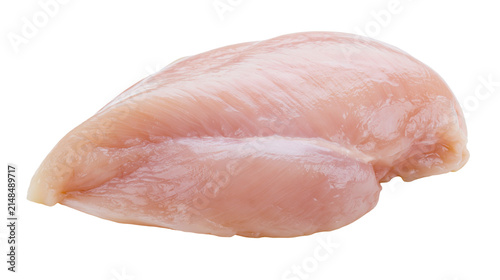 Konstfotografi Raw boneless skinless chicken breast fillet, isolated on transparent background