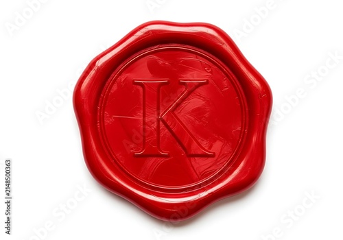 Red wax seal with subtle embossed design