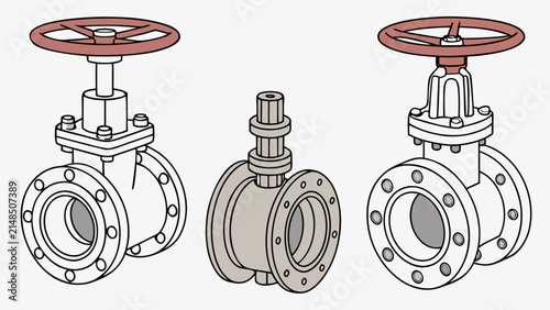 Industrial gate valve set for pipeline systems with industrial, pipeline