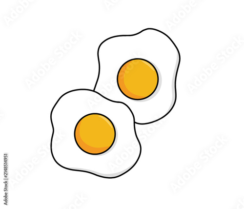 Fotografie two fried eggs icon