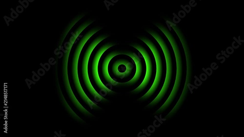 Abstract neon circle radio waves looping background. Abstract neon radio waves signal.Radio wave signal, radar concept.Radio waves seamless animation background video with alpha chanel.4k video