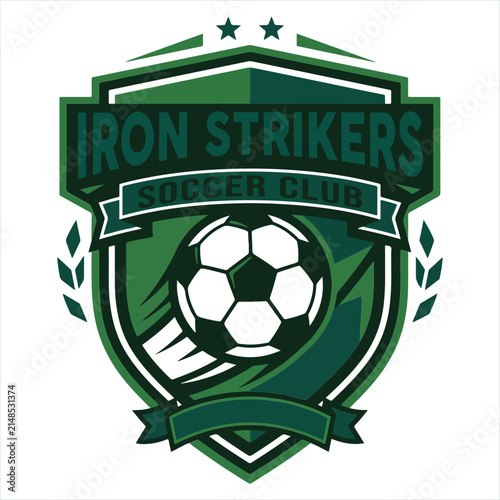 Soccer logo or football club sign Badge. Football logo with shield background vector design
