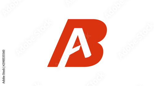 Red and orange AB lettermark logo design.