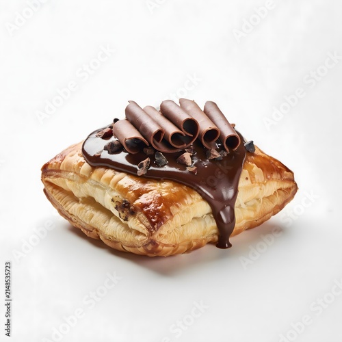 chocolate cake on white background