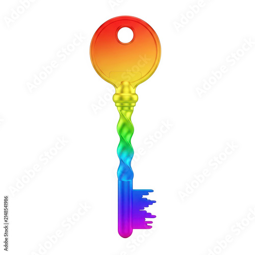 Colorful rainbow key illustration