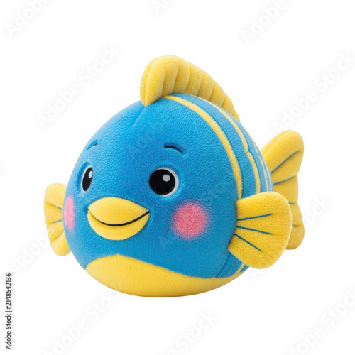 Cute plush fish toy with smiling face