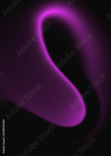 Glowing purple light curve abstract wave form against a solid dark black background texture
