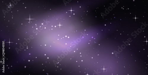 Canvastavla Dark violet starry night sky background, with glowing light, particles and spark