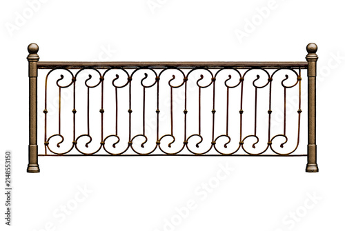 Old fence with wooden elements..  C.