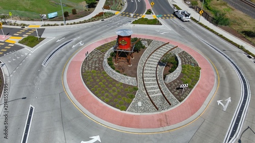 Roseville's new roundabout project is located at the intersection of Washington Boulevard, Lincoln Street and features an iconic water tower and sign.
