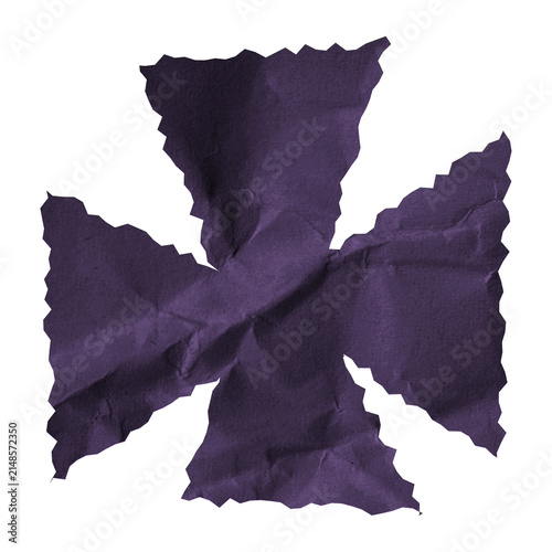 Purple Jagged Torn Paper Texture Transparent PNG Isolated Wrinkled Kraft Paper Element