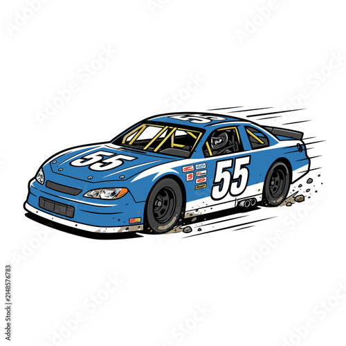 American racing car vector illustration