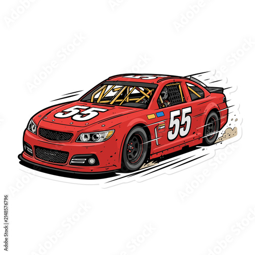American racing car vector illustration