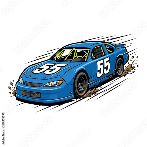 American racing car vector illustration