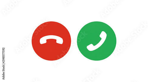 Red decline and green accept phone call icons