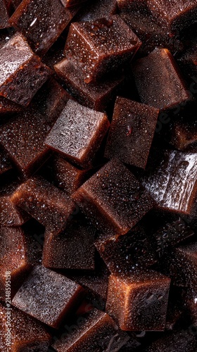 Chocolate Bell Pepper Cubes Full Frame Texture