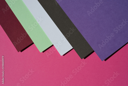 Colored paper, flat cardboard. Writing paper with blank areas