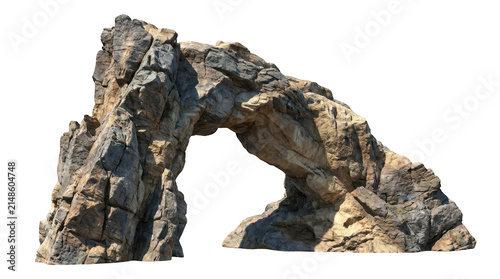 Natural rock arch formation isolated on transparent background