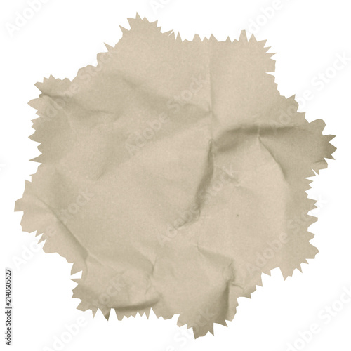 Vintage Torn Kraft Paper Texture Transparent PNG Isolated Beige Crumpled Recycled Paper Sheet