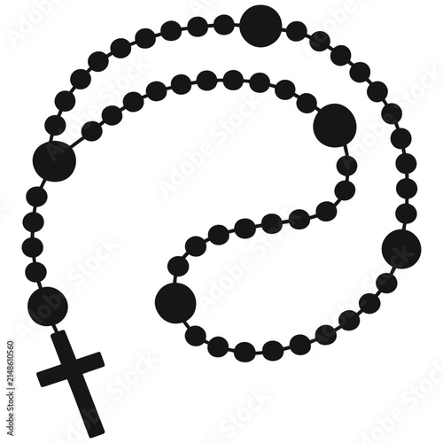 Minimalist Rosary Beads Vector Illustration