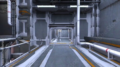 Принти на полотні 作業通路　3DCGレンダリング